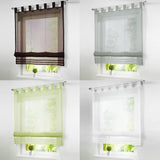 Max Sheer Voile Roman Blinds Curtains for Bedroom Kitchen Balcony White-120×155cm