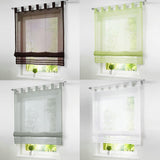 Max Sheer Voile Roman Blinds Curtains for Bedroom Kitchen Balcony White-140×155cm