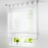 Max Sheer Voile Roman Blinds Curtains for Bedroom Kitchen Balcony White-140×155cm