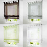 Max Sheer Voile Roman Blinds Curtains for Bedroom Kitchen Balcony White-140×155cm