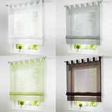 Max Sheer Voile Roman Blinds Curtains for Bedroom Kitchen Balcony White-140×155cm