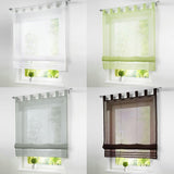 Max Sheer Voile Roman Blinds Curtains for Bedroom Kitchen Balcony White-140×155cm