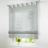 Max Sheer Voile Roman Blinds Curtains for Bedroom Kitchen Balcony Grey-60×155cm