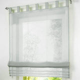 Max Sheer Voile Roman Blinds Curtains for Bedroom Kitchen Balcony Grey-120×155cm