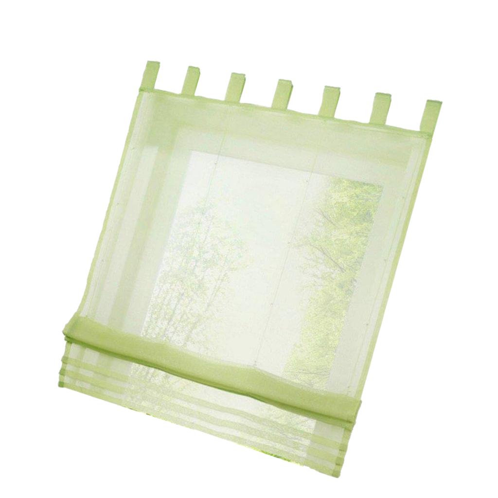 Max Sheer Voile Roman Blinds Curtains for Bedroom Kitchen Balcony Green-60×155cm