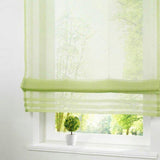 Max Sheer Voile Roman Blinds Curtains for Bedroom Kitchen Balcony Green-60×155cm