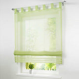Max Sheer Voile Roman Blinds Curtains for Bedroom Kitchen Balcony Green-60×155cm