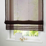 Max Sheer Voile Roman Blinds Curtains for Bedroom Kitchen Balcony Coffee-100×155cm