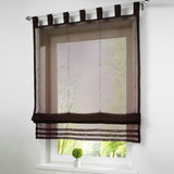 Max Sheer Voile Roman Blinds Curtains for Bedroom Kitchen Balcony Coffee-100×155cm