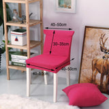 Thick Knitted Removable Elastic Dining Chair Slipcover Covers Rose Red