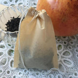 100 pieces Empty Tea Filter Bags Loose Herbs Teabag with Drawstring Natural Color_7x5cm