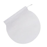 100 pieces Empty Tea Filter Bags Loose Herbs Teabag with Drawstring White_Circle_6x8cm