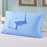 Max 1Pair 100% Cotton Soft Solid Color Single Pillow Cover Pillowcase Blue- Size L