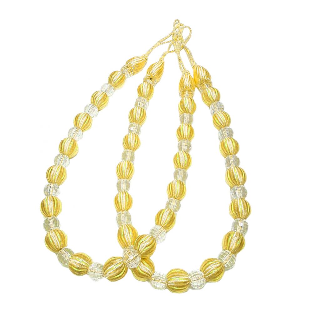 Max 2 Pieces Crystal Curtain Rope Tiebacks Holdback 72cm / 28 Inch Golden