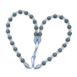 Max 2 Pieces Crystal Curtain Rope Tiebacks Holdback 72cm / 28 Inch Blue