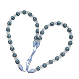 Max 2 Pieces Crystal Curtain Rope Tiebacks Holdback 72cm / 28 Inch Blue