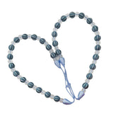 Max 2 Pieces Crystal Curtain Rope Tiebacks Holdback 72cm / 28 Inch Blue