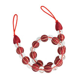 Max 2 Pieces Crystal Curtain Rope Tiebacks Holdback 72cm / 28 Inch Red