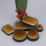 Max Ikebana Kenzan Flower Frog with Sturdy Rubber Base #3 3.8 Inch Brass - Aladdin Shoppers