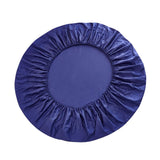 Solid Color Pure Cotton Round Bed Spread Fitted Sheet Covers Sapphire Blue