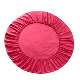 Max Solid Color Pure Cotton Round Bed Spread Fitted Sheet Covers Rose Pink