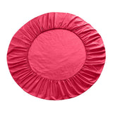 Max Solid Color Pure Cotton Round Bed Spread Fitted Sheet Covers Rose Pink
