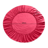 Max Solid Color Pure Cotton Round Bed Spread Fitted Sheet Covers Rose Pink