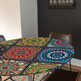 Max Elastic Edged Waterproof Backed Fitted Table Cover Tableclothes Style D 1.5m