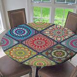 Max Elastic Edged Waterproof Backed Fitted Table Cover Tableclothes Style D 1.5m