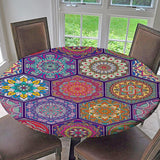 Max Elastic Edged Waterproof Backed Fitted Table Cover Tableclothes Style G 1.5m