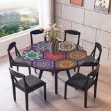 Max Elastic Edged Waterproof Backed Fitted Table Cover Tableclothes Style G 1.5m