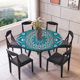 Max Elastic Edged Waterproof Backed Fitted Table Cover Tableclothes Style H 1.5m
