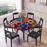 Max Elastic Edged Waterproof Backed Fitted Table Cover Tableclothes Style J 1.5m