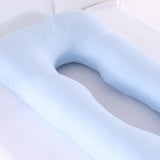 Max U Shaped Maternity Pregnancy Support Pillow Body Bolster Pillowcase - Blue