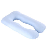 Max U Shaped Maternity Pregnancy Support Pillow Body Bolster Pillowcase - Blue