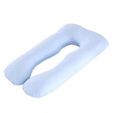Max U Shaped Maternity Pregnancy Support Pillow Body Bolster Pillowcase - Blue