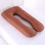 Max U Shaped Maternity Pregnancy Support Pillow Body Bolster Pillowcase - Coffee