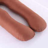 Max U Shaped Maternity Pregnancy Support Pillow Body Bolster Pillowcase - Coffee