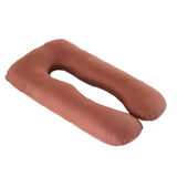 Max U Shaped Maternity Pregnancy Support Pillow Body Bolster Pillowcase - Coffee