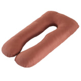 Max U Shaped Maternity Pregnancy Support Pillow Body Bolster Pillowcase - Coffee