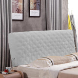 Max Strethable Soft Velvet Thicken Dustproof Bed Headboard Slipcover 200cm Grey