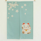 Max Japanese Noren Doorway Curtain Room Divider 85x150cm Sakura Fortune Cat