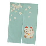Max Japanese Noren Doorway Curtain Room Divider 85x150cm Sakura Fortune Cat