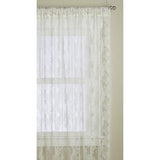 Max 2 Piece Polyester Lace Window Curtain Sheer 60x84 Inch  2Pcs Elegant Beige