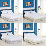 Max Vintage Crochet Lace Ruffle Elastic Band Bed Skirt  White 1_200x200cm