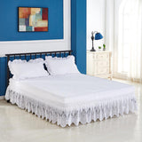 Max Vintage Crochet Lace Ruffle Elastic Band Bed Skirt  White 1_200x200cm