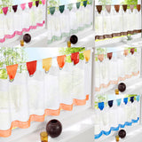 Maxbell Colorful Sheer Tab Top Kitchen Cafe Half Curtains Orange-60x150cm
