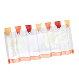 Maxbell Colorful Sheer Tab Top Kitchen Cafe Half Curtains Orange-60x150cm