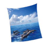 Digital Printing Flannel Blanket Soft Bed Sofa Throw Dolphin 150x200cm
