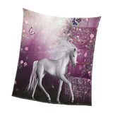 Max Digital Printing Flannel Blanket Soft Bed Sofa Throw Unicorn 130x150cm